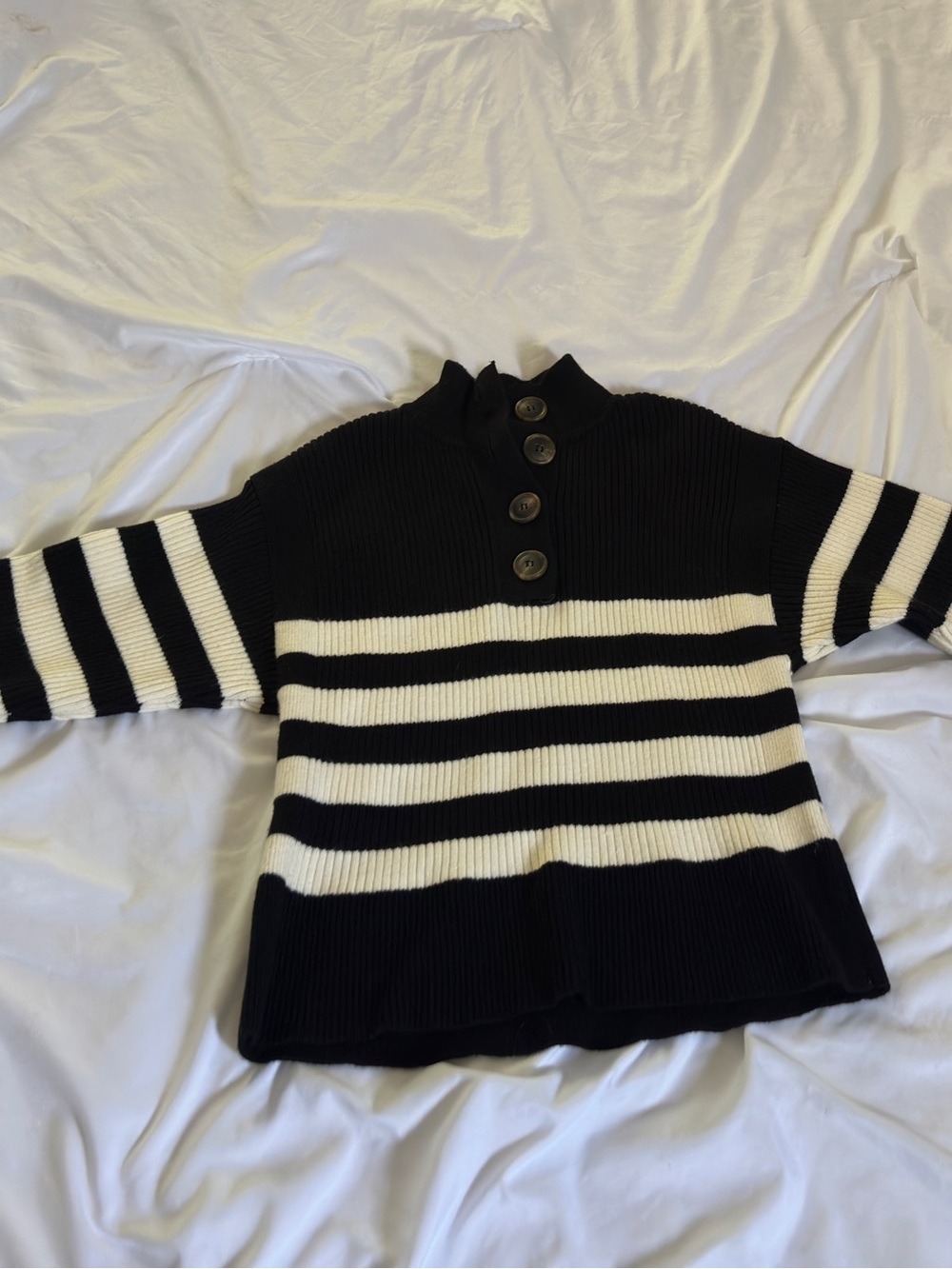 MNG Essentials Black Ribbed Crewneck Sweater - Women's
